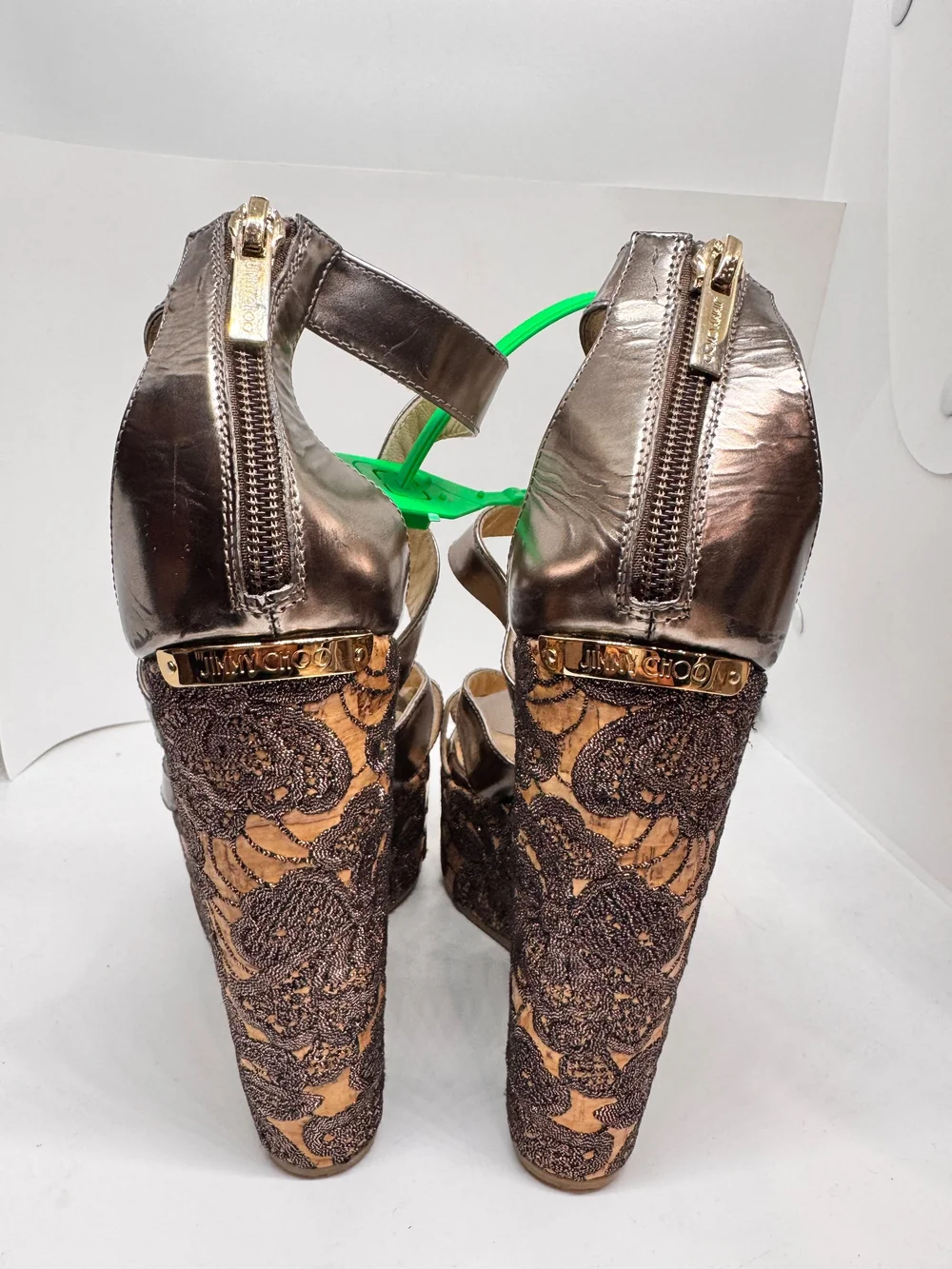 Jimmy Choo Parrow Lace Wedge Platform Sandals/ Size 8.5